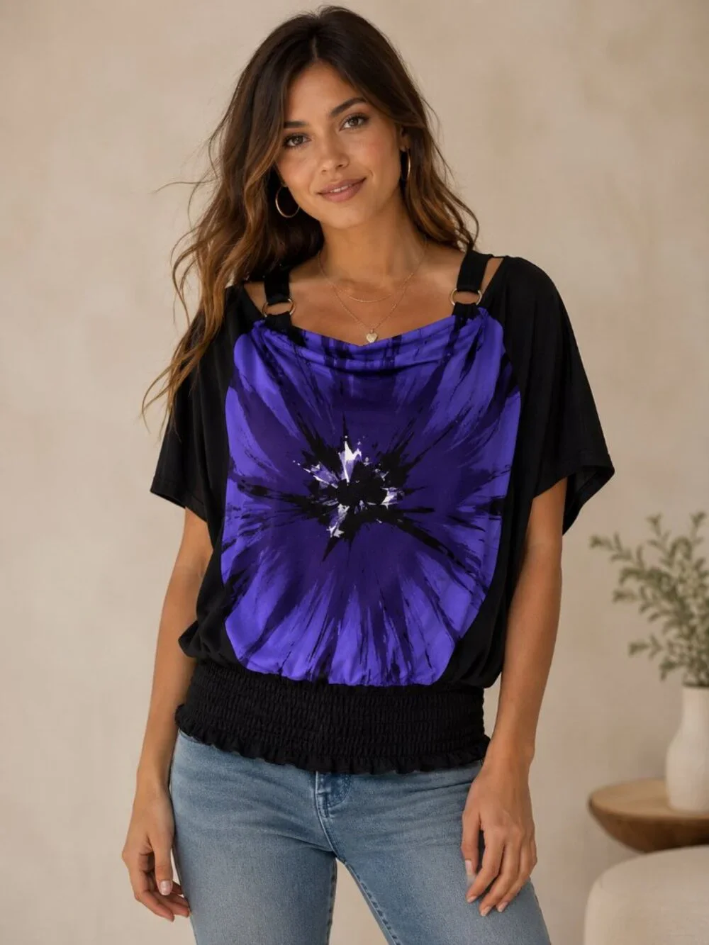 Isabella Rodriguez Purple Floral Top